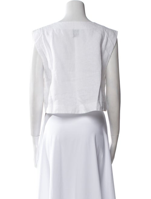 Posse Linen Bateau Neckline Crop Top