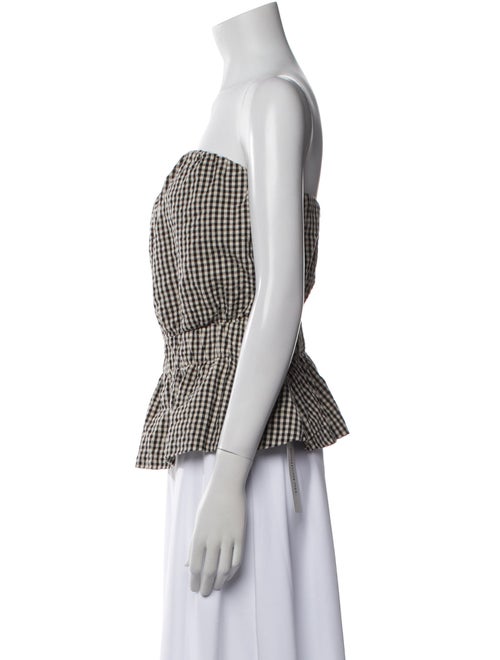 Posse Plaid Print Strapless Crop Top