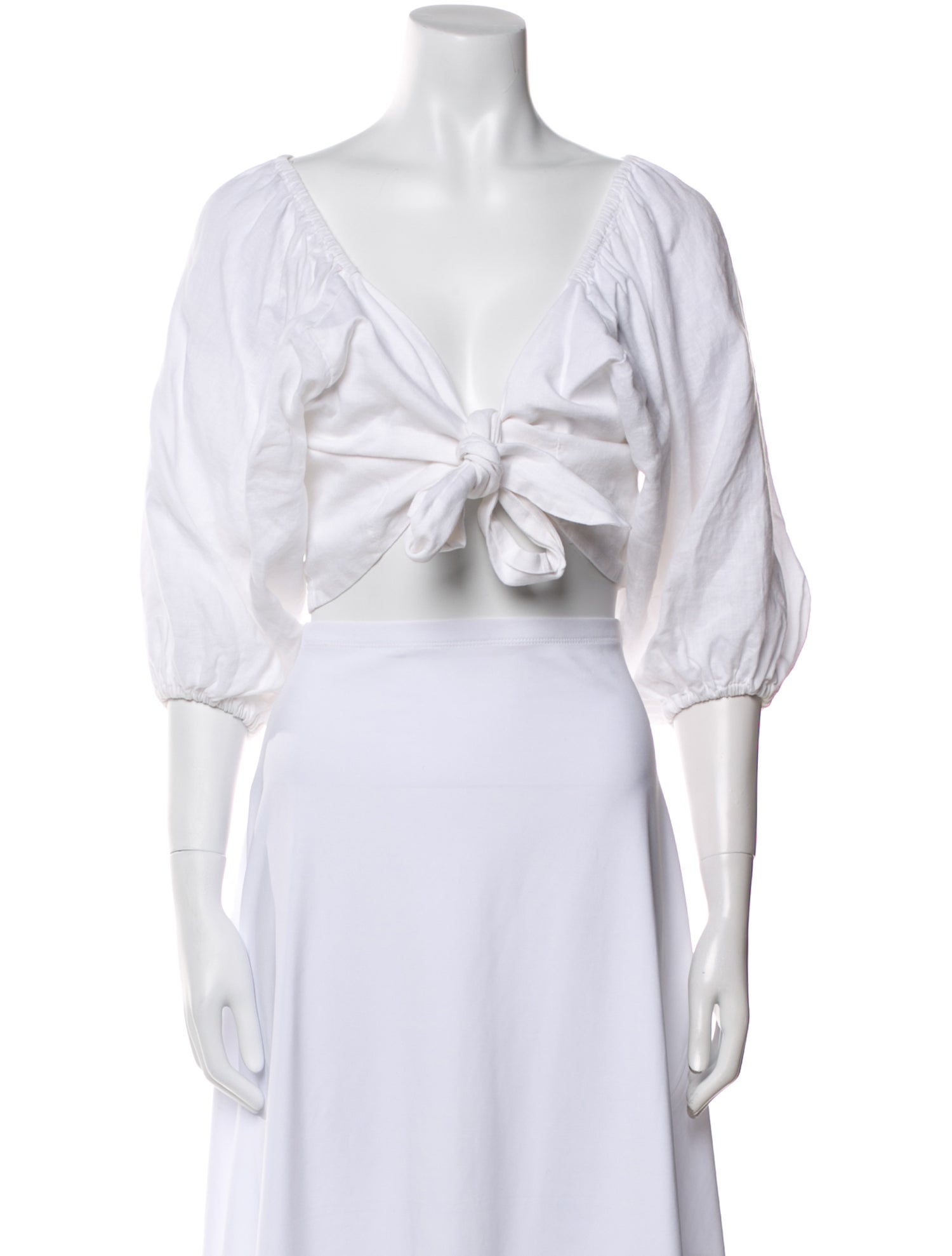 Posse Linen V-Neck Crop Top