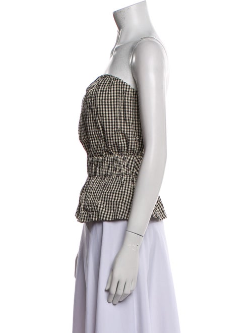 Posse Plaid Print Strapless Crop Top