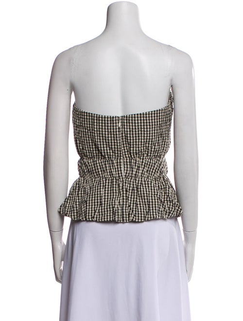 Posse Plaid Print Strapless Crop Top