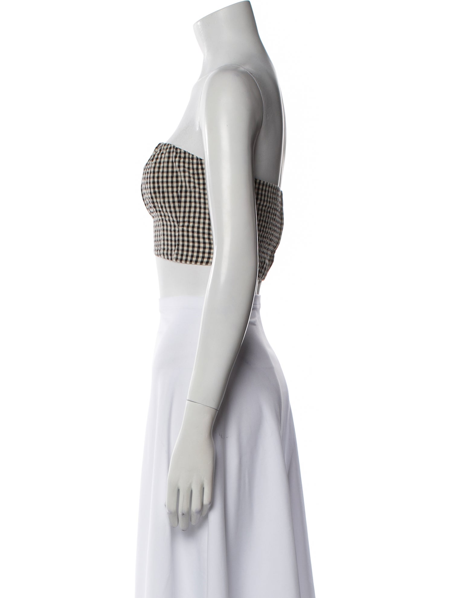 Posse Plaid Print Strapless Crop Top w/ Tags