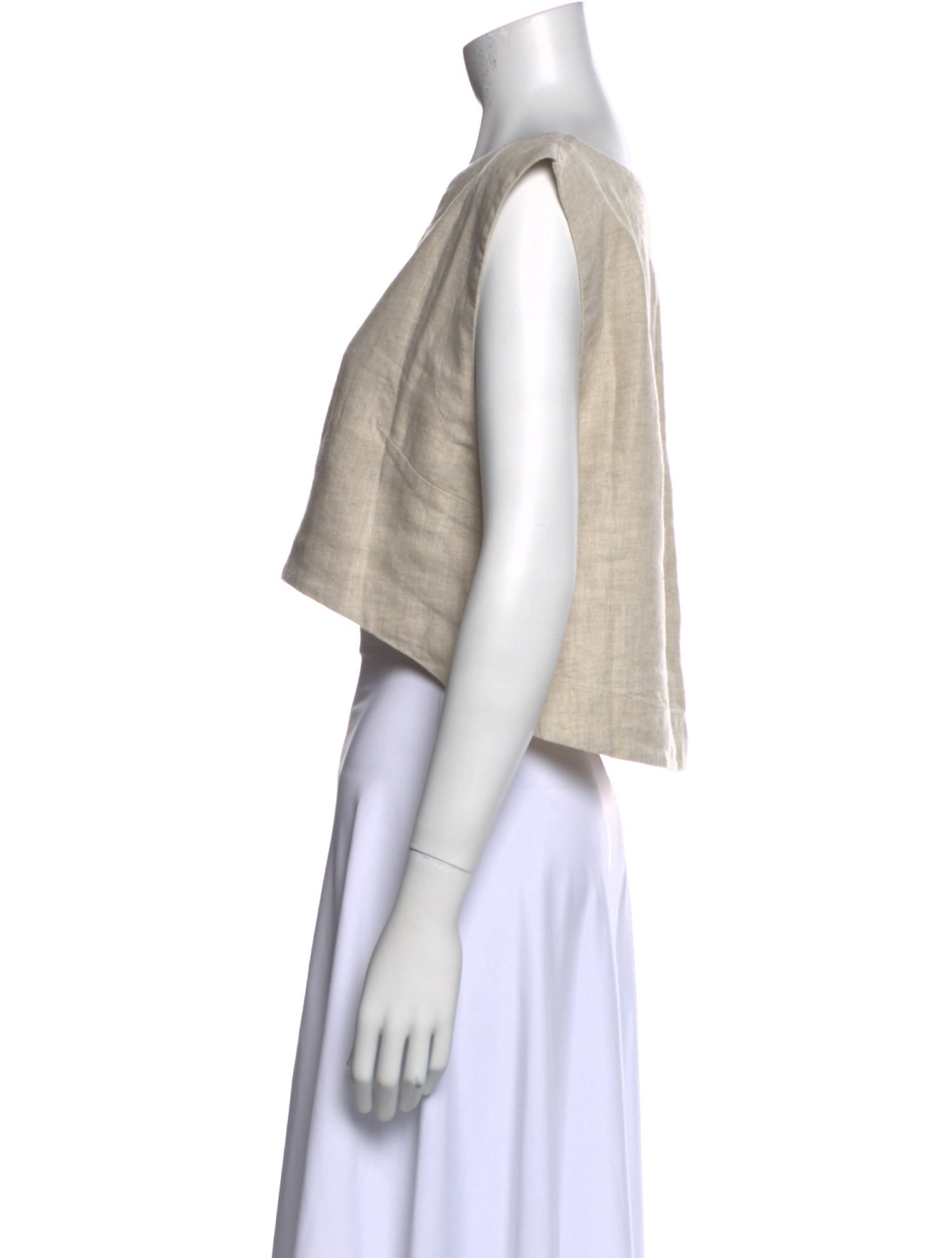 Posse Linen Bateau Neckline Crop Top