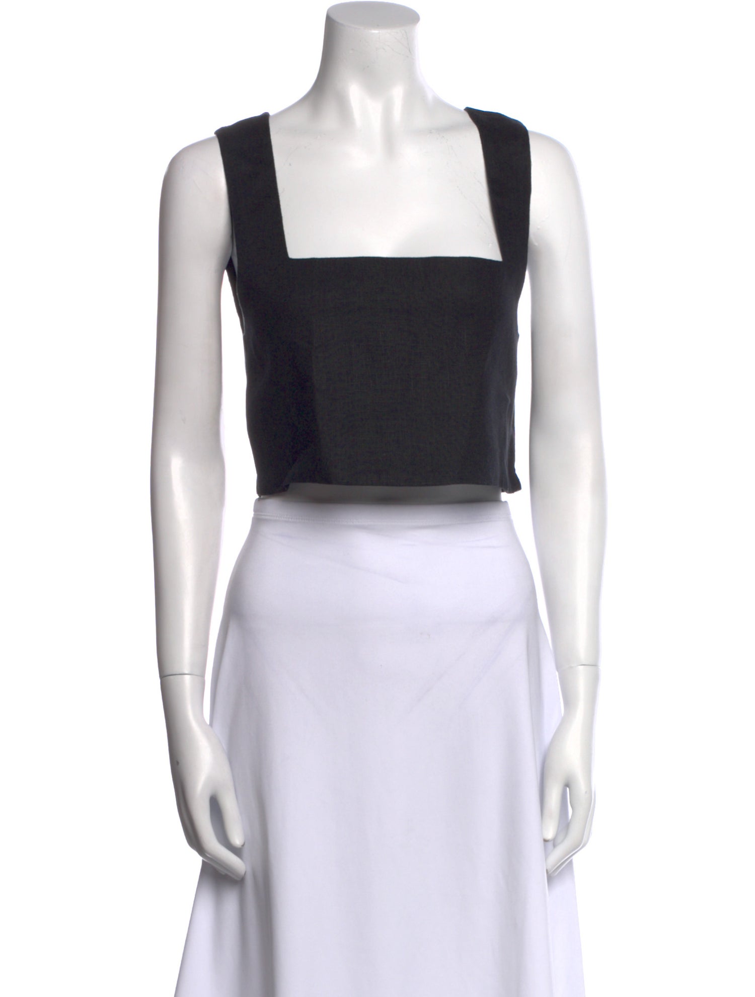 Posse Linen Square Neckline Crop Top