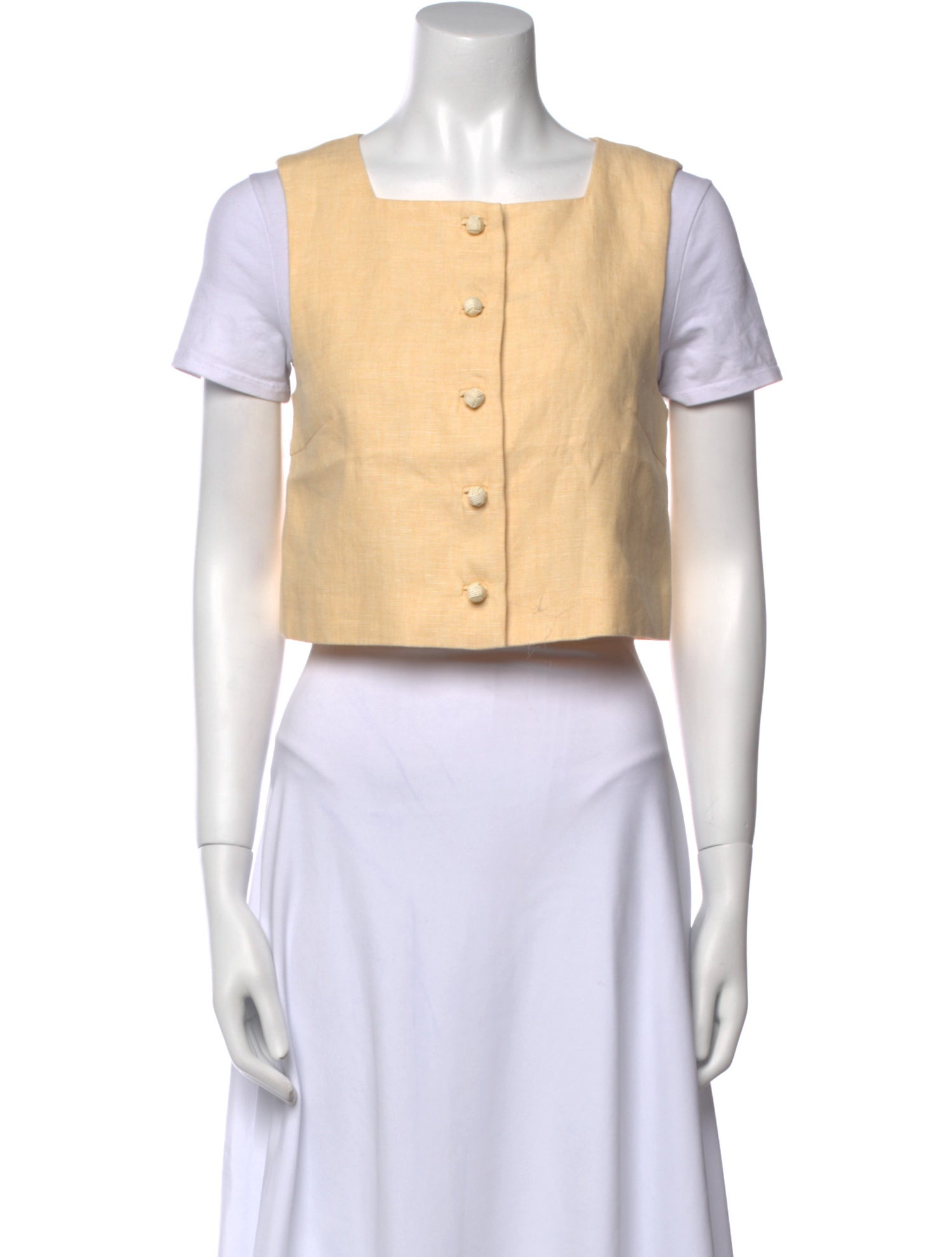 Posse Linen Square Neckline Crop Top w/ Tags