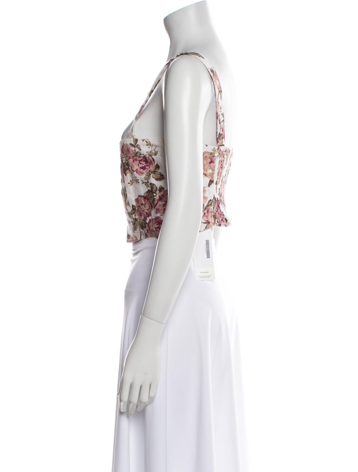 Posse Linen Floral Print Crop Top