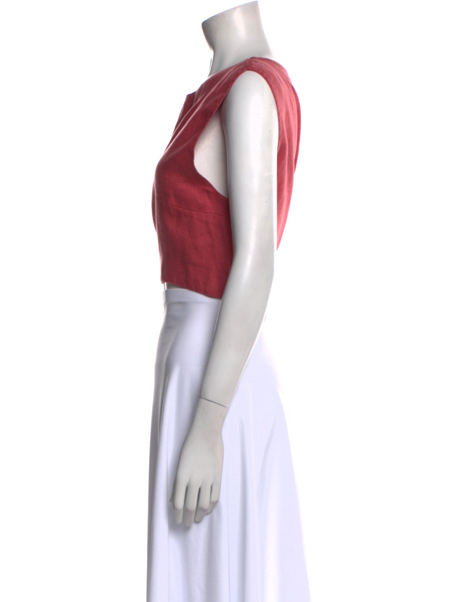 Posse Linen Scoop Neck Crop Top