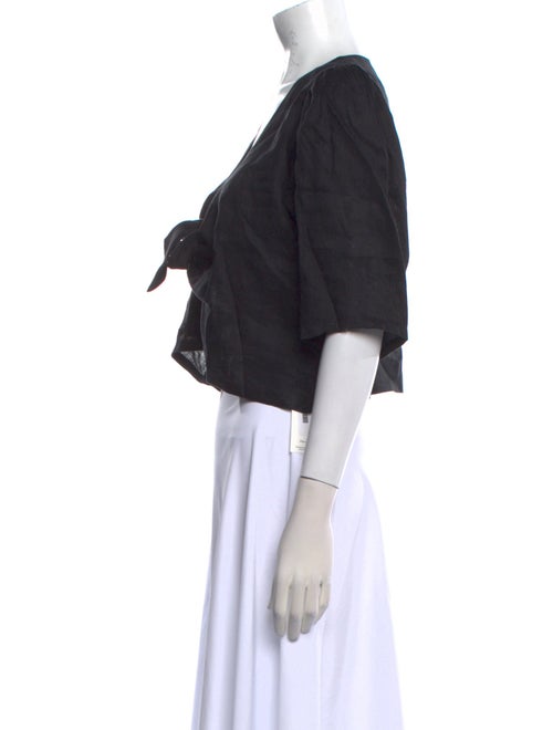 Posse Linen V-Neck Crop Top