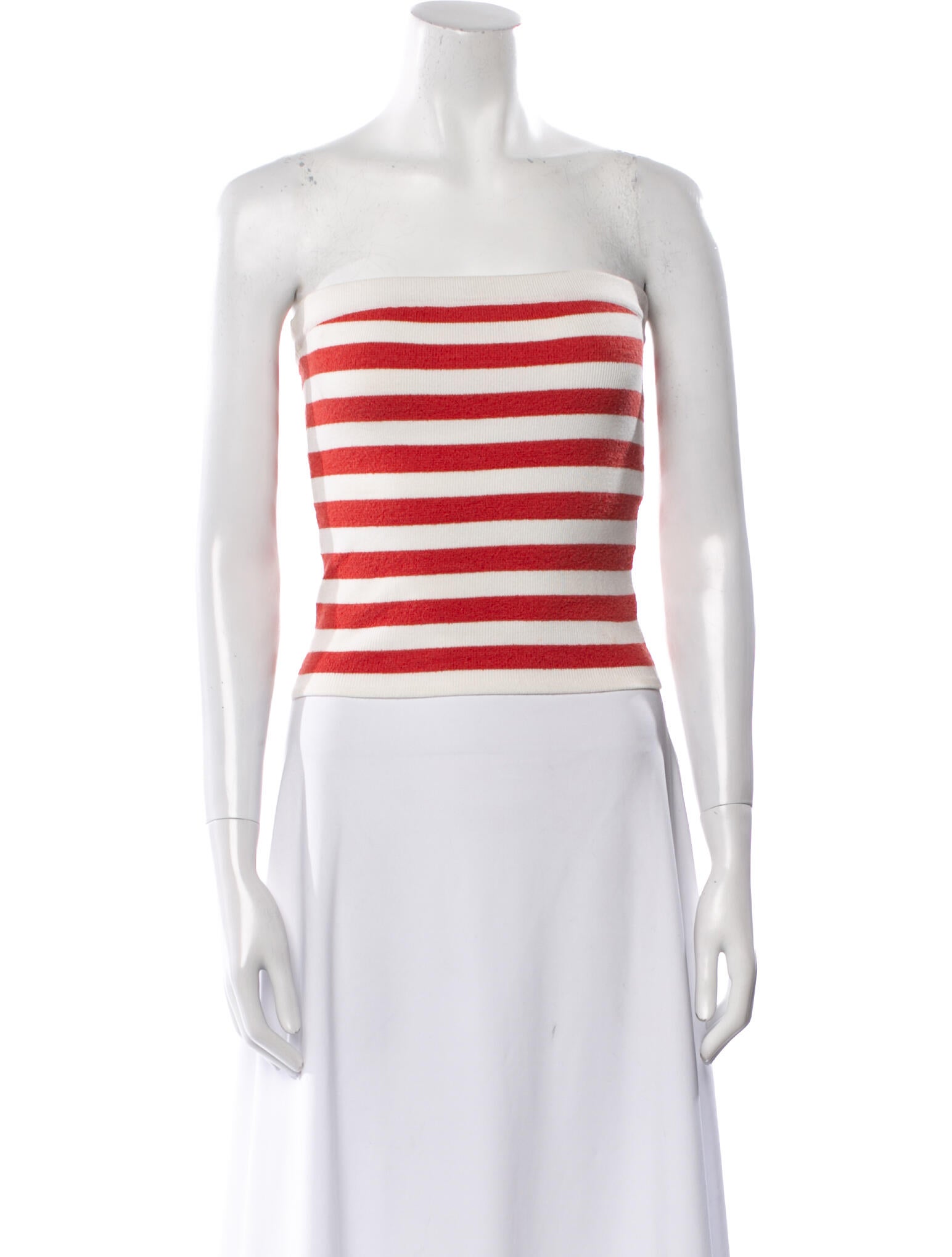 Posse Striped Strapless Crop Top