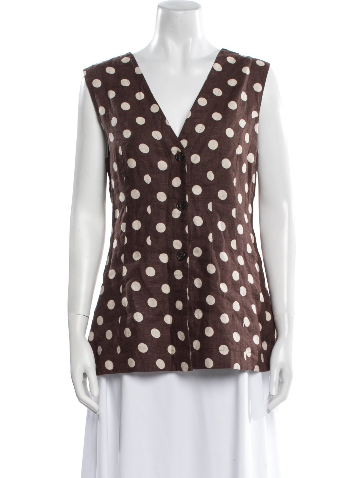 Posse Linen Polka Dot Print Blouse