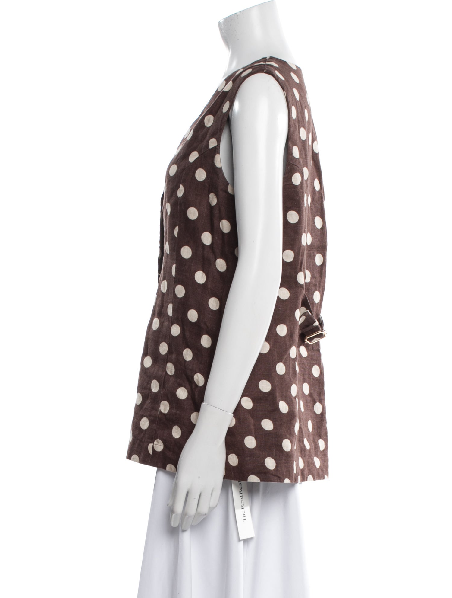 Posse Linen Polka Dot Print Blouse