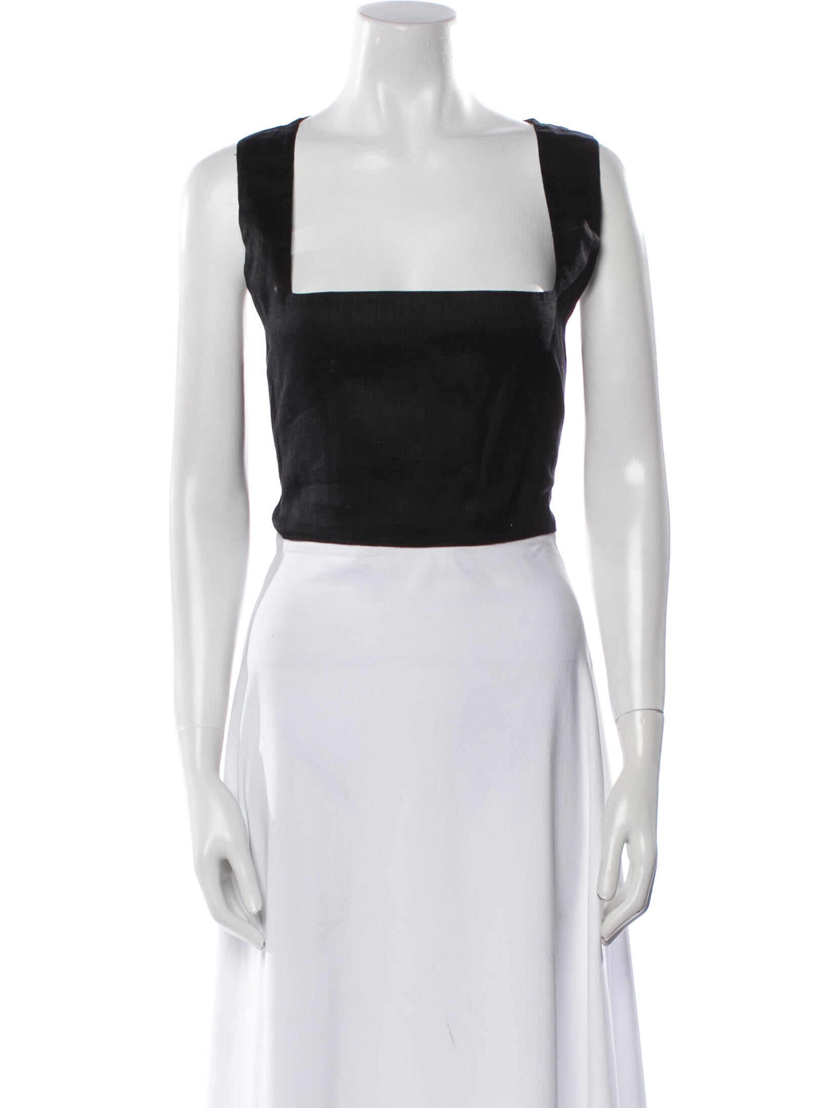 Posse Linen Square Neckline Crop Top