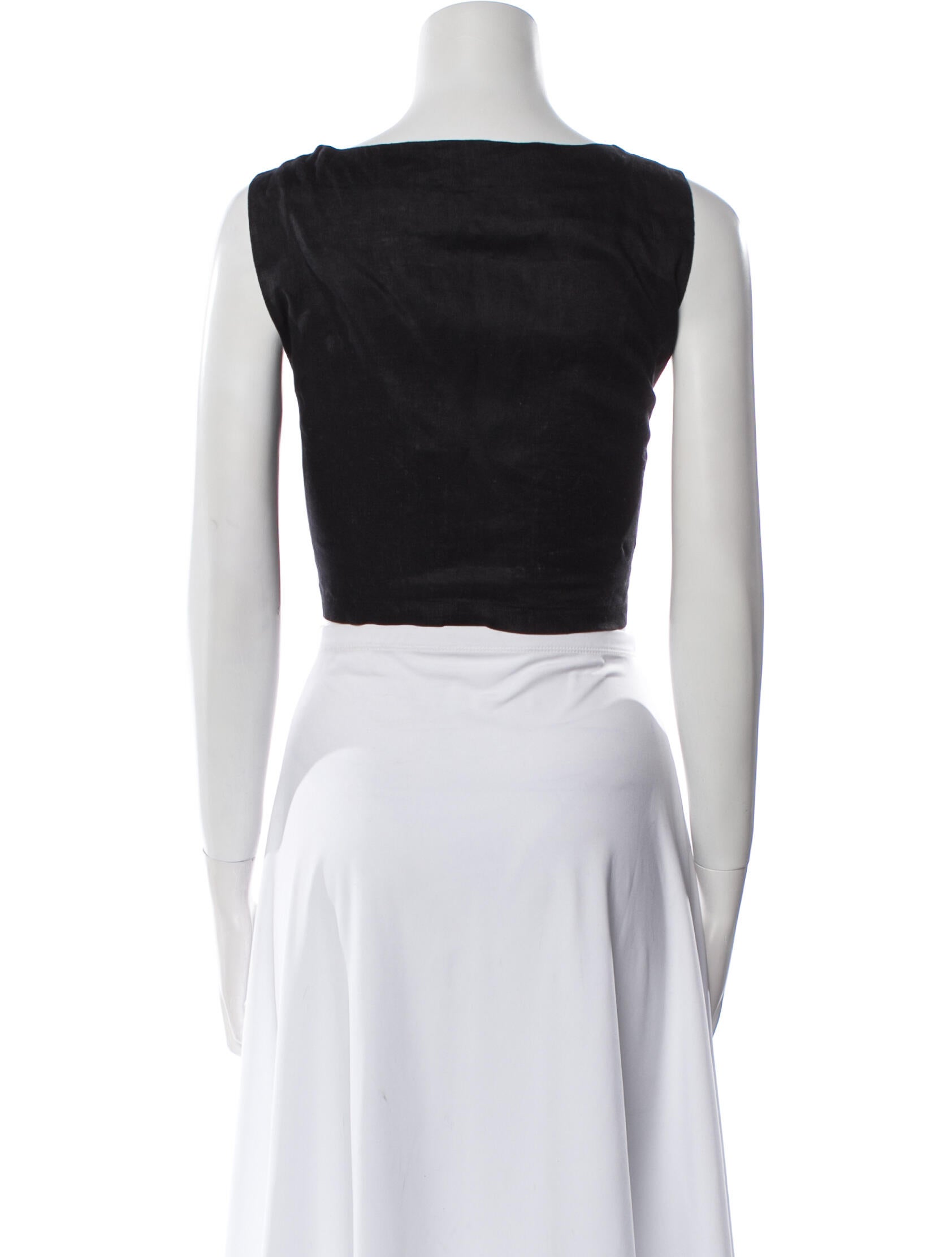 Posse Linen Square Neckline Crop Top