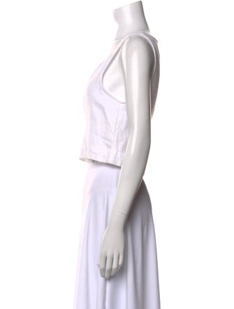 Posse Linen Square Neckline Crop Top