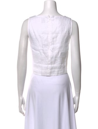 Posse Linen Square Neckline Crop Top