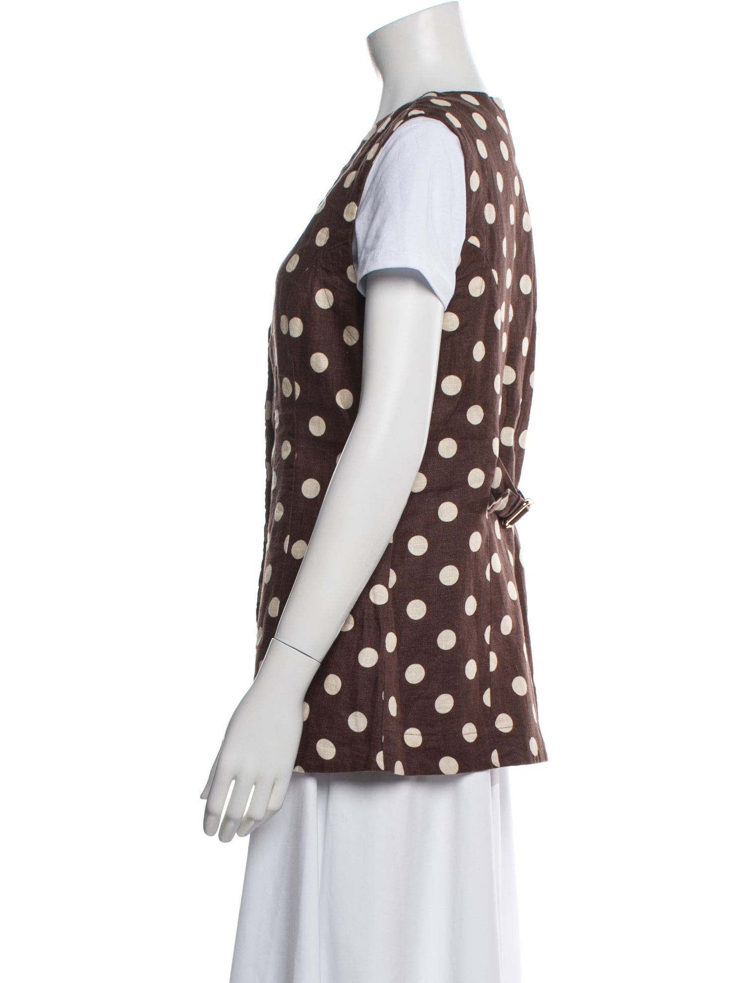 Posse Linen Polka Dot Print Vest w/ Tags