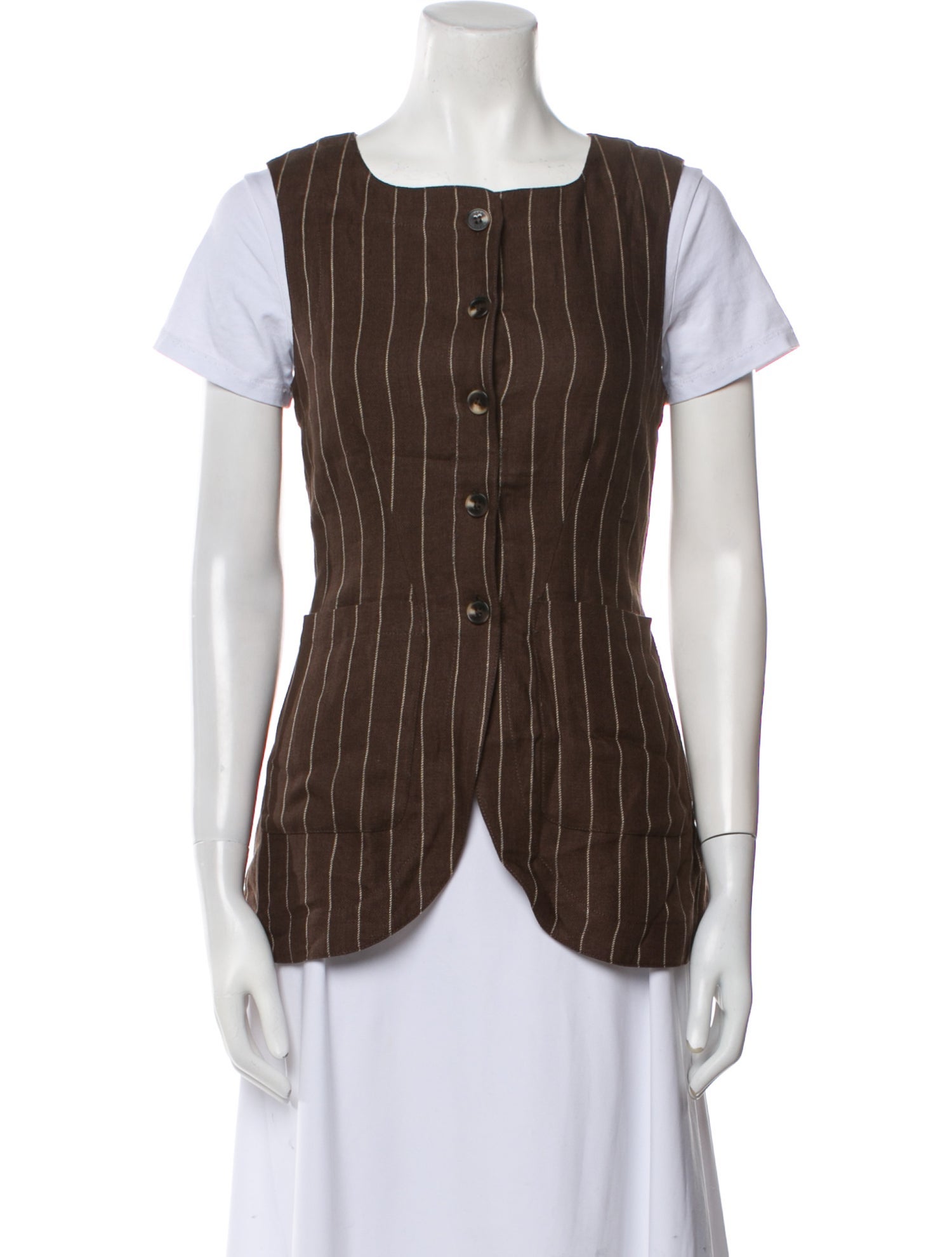 Posse Linen Striped Vest w/ Tags
