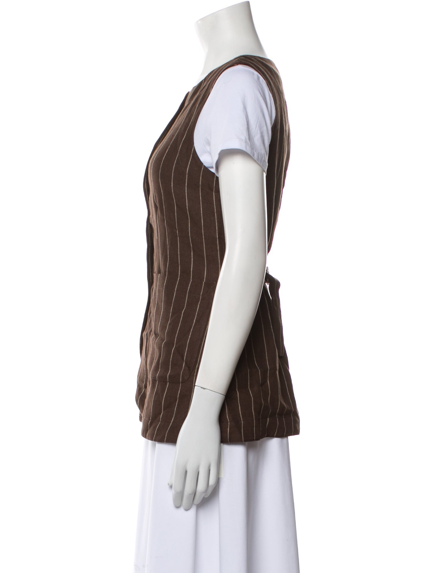 Posse Linen Striped Vest w/ Tags