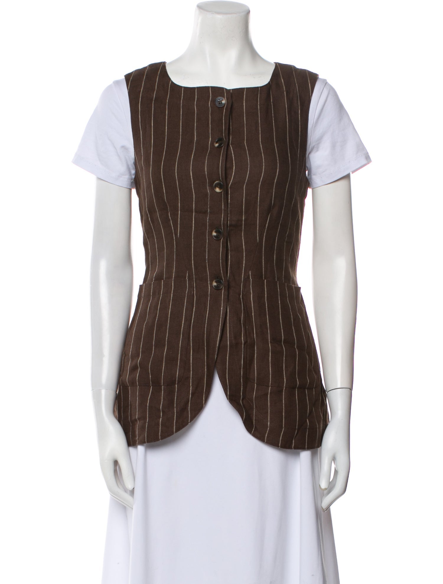 Posse Linen Striped Vest w/ Tags