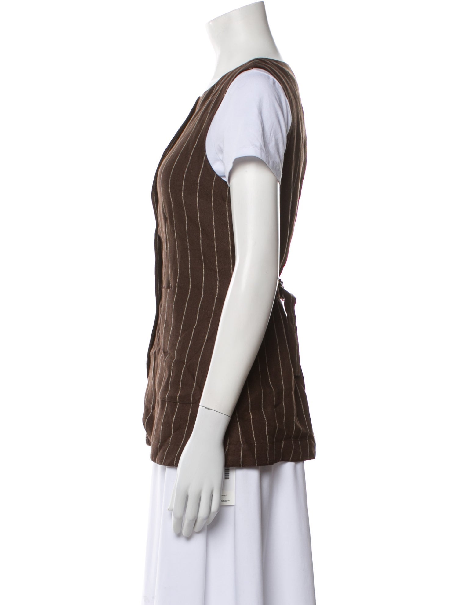 Posse Linen Striped Vest w/ Tags