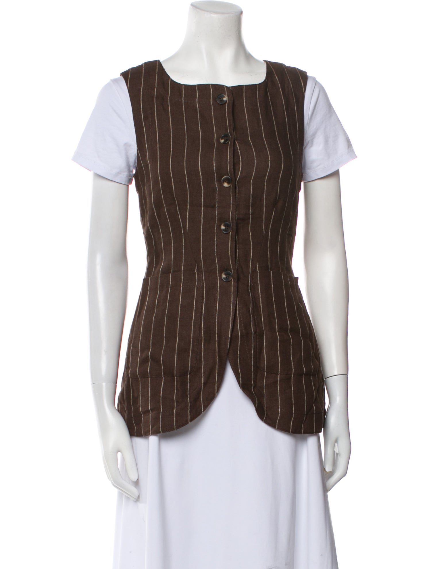 Posse Linen Striped Vest w/ Tags