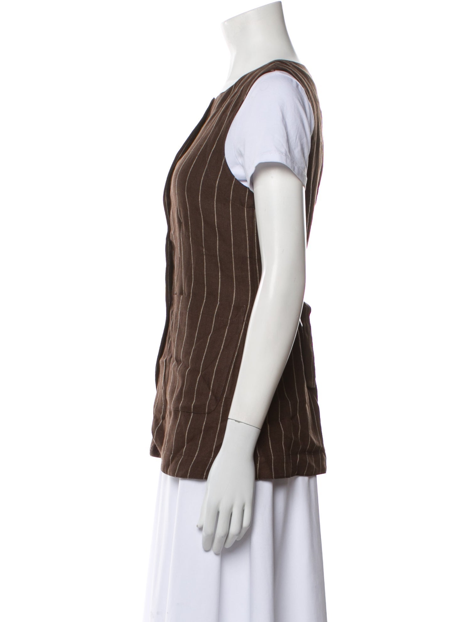 Posse Linen Striped Vest w/ Tags