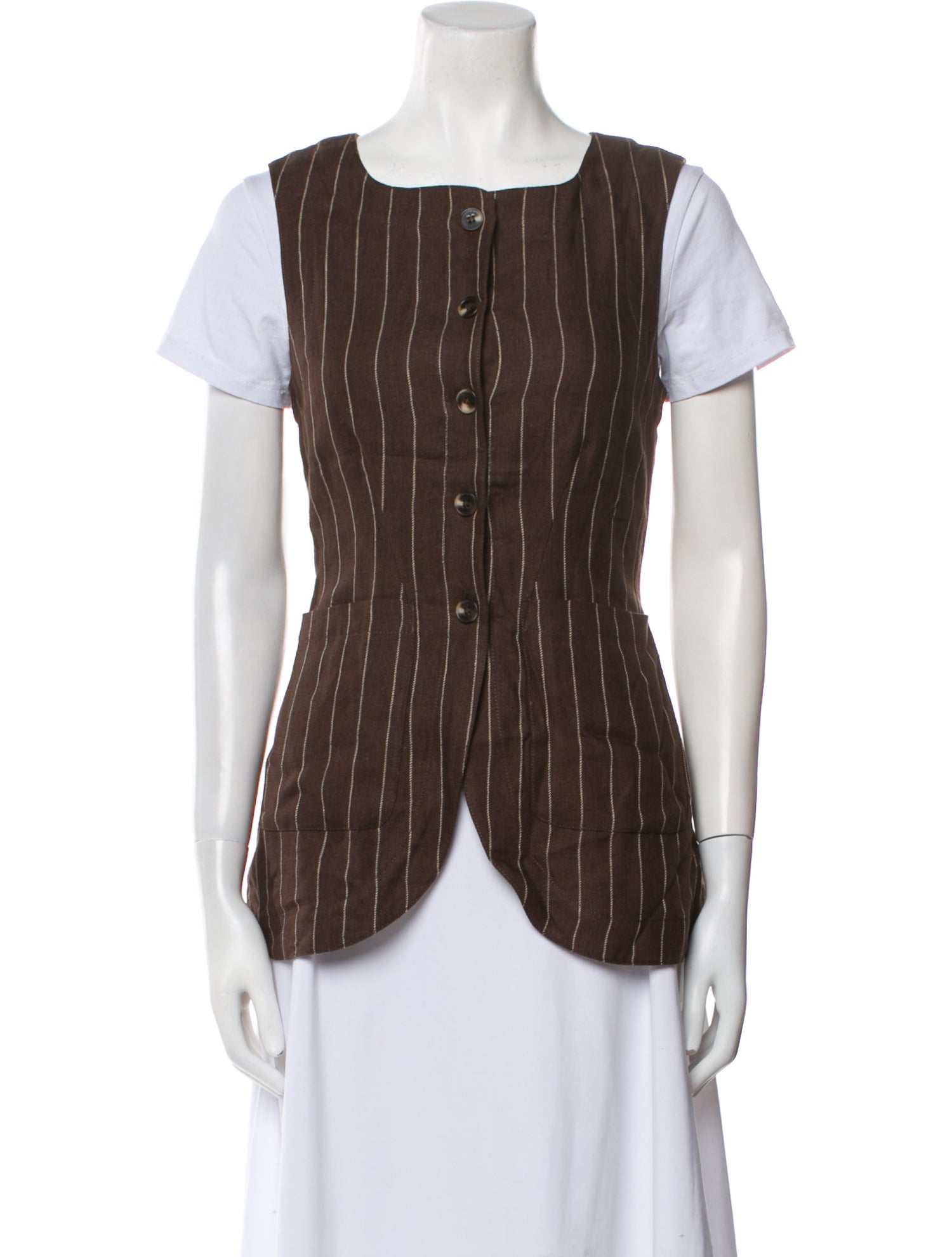 Posse Linen Striped Vest w/ Tags