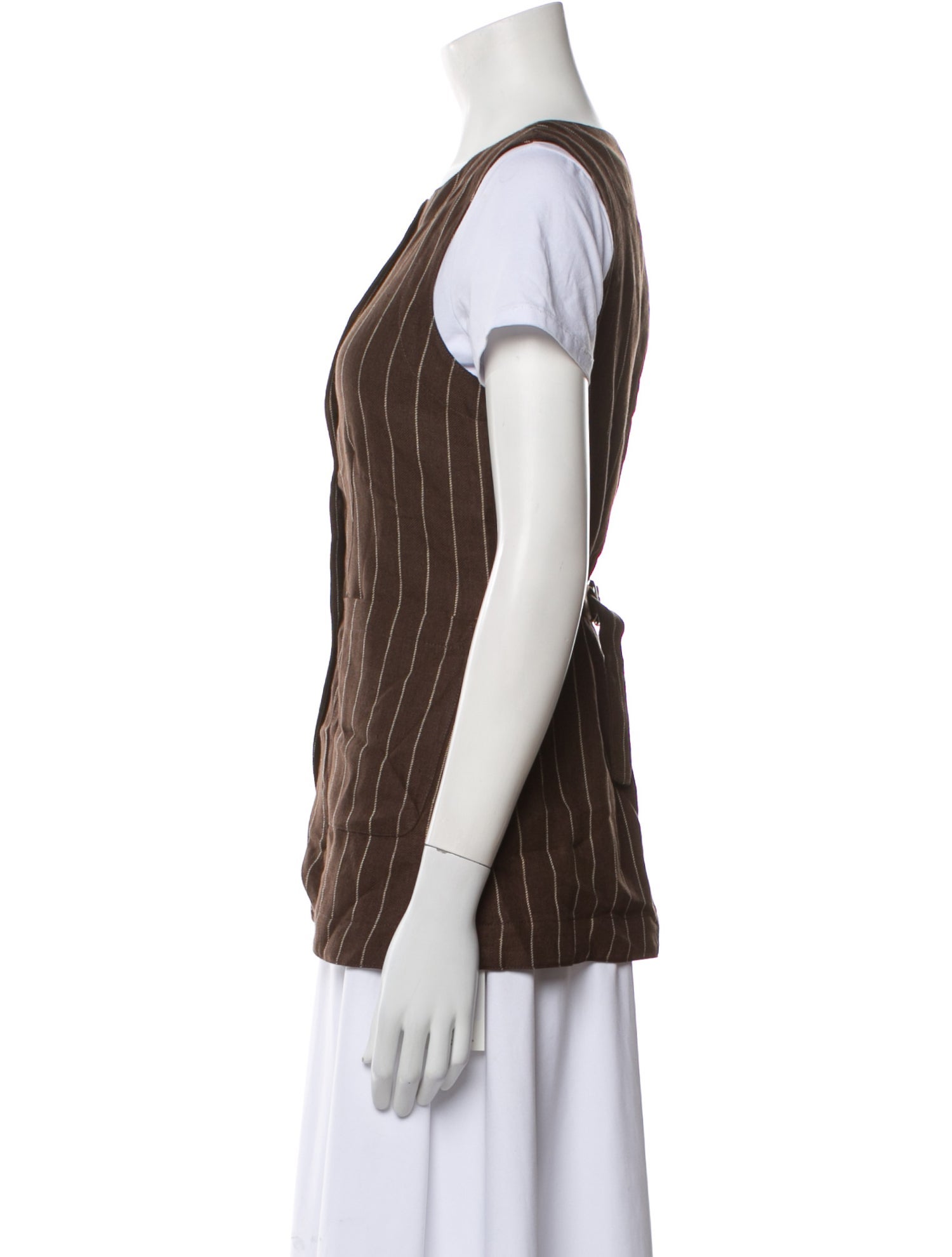 Posse Linen Striped Vest w/ Tags
