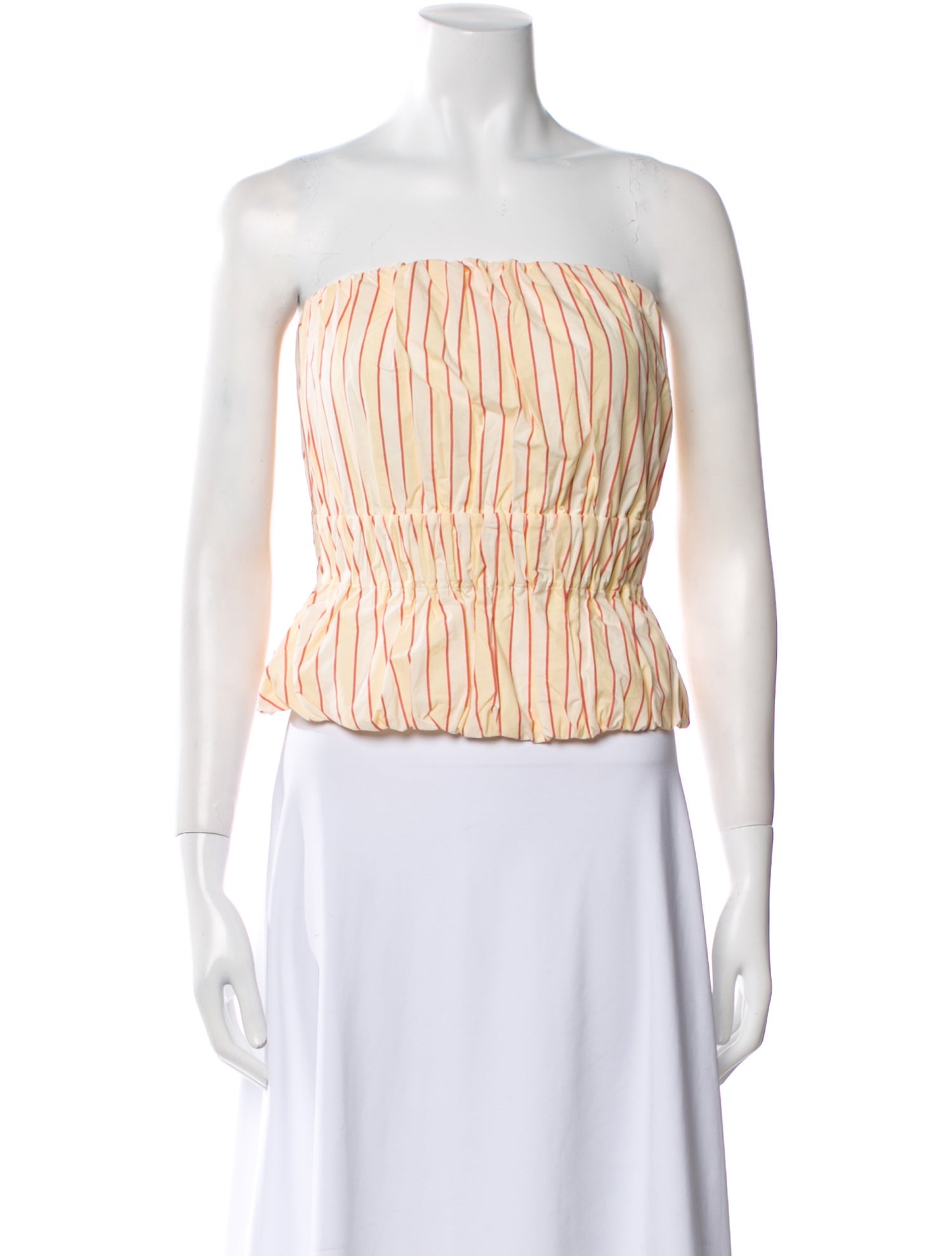 Posse Striped Strapless Crop Top