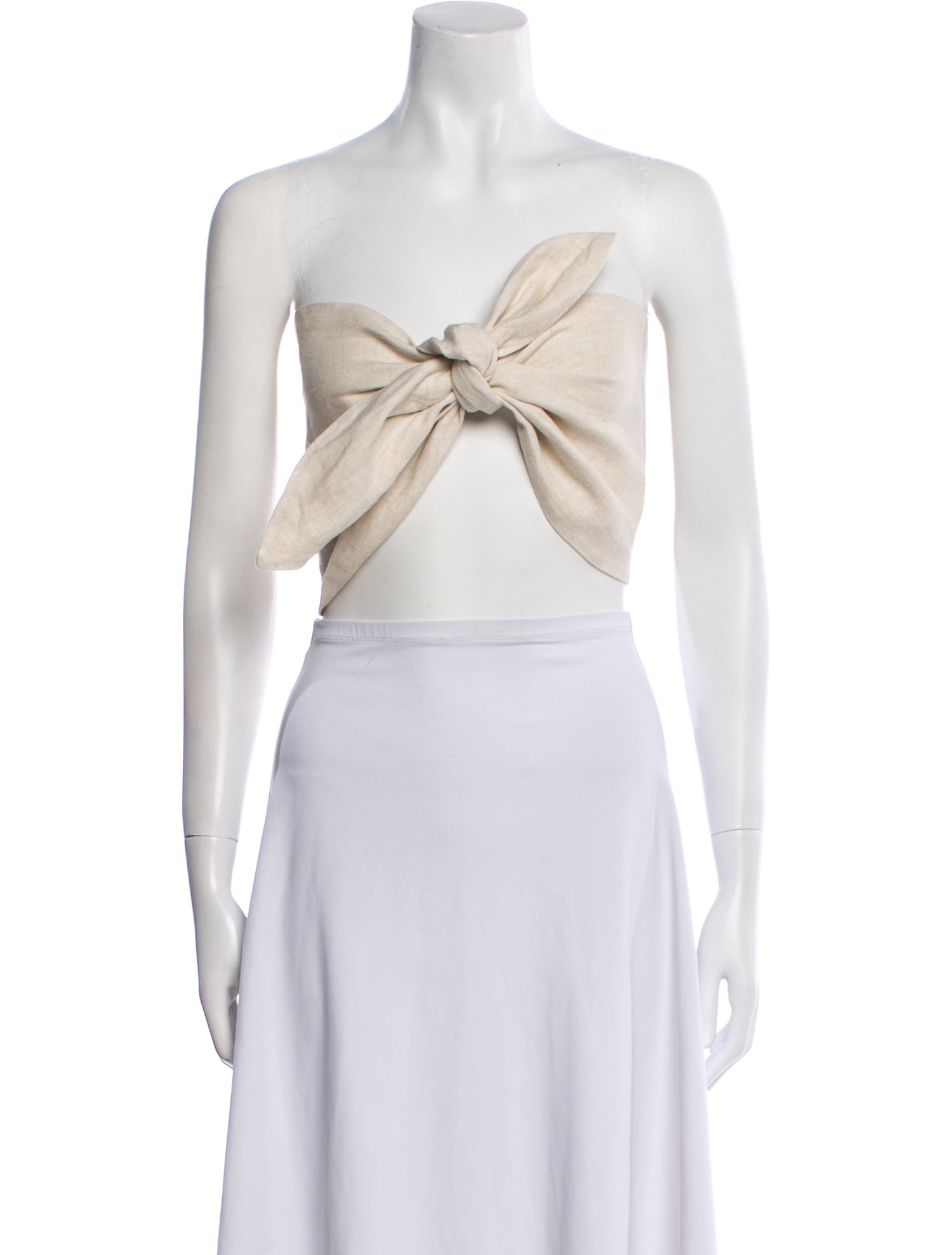 Posse Linen Strapless Crop Top