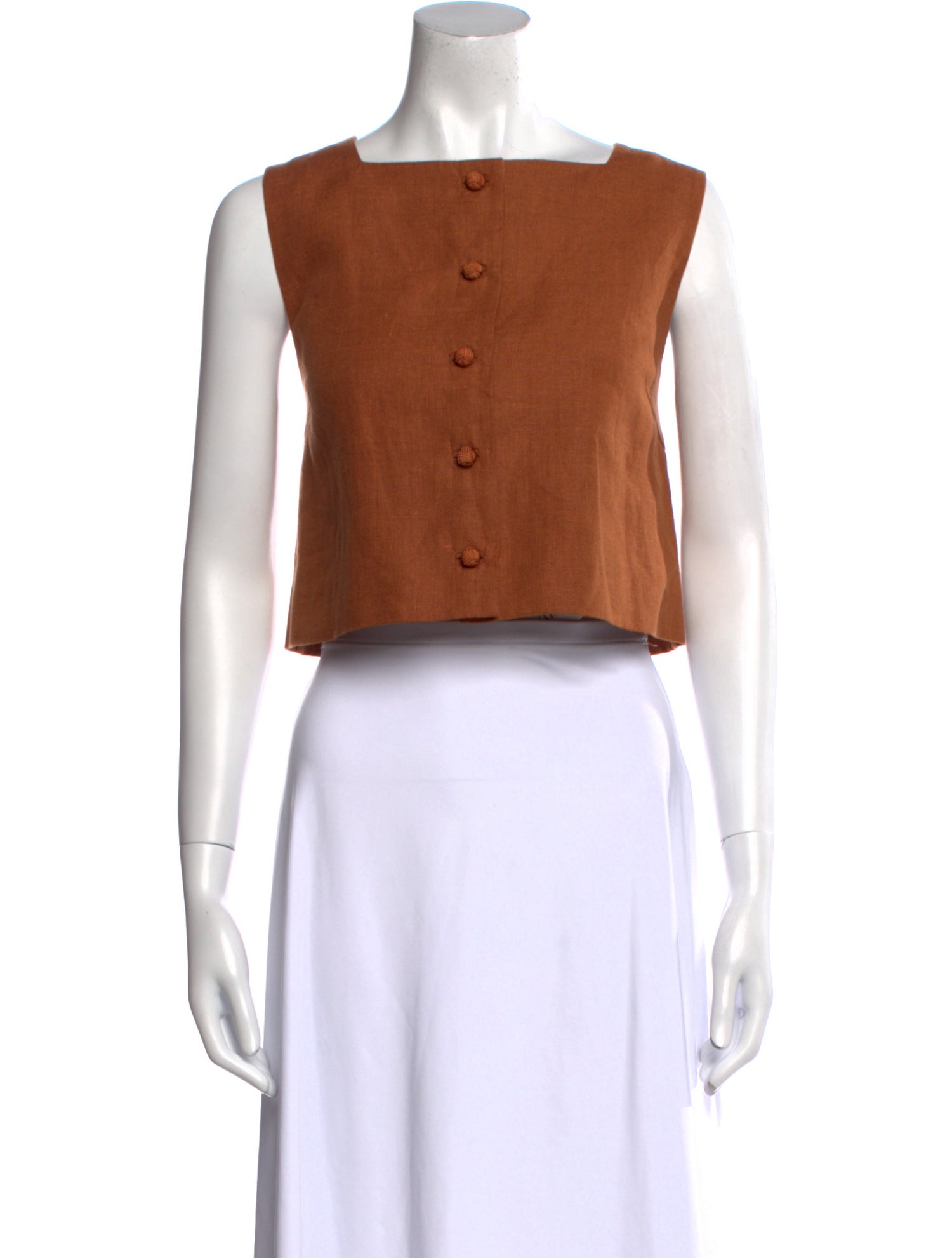 Posse Linen Square Neckline Crop Top w/ Tags