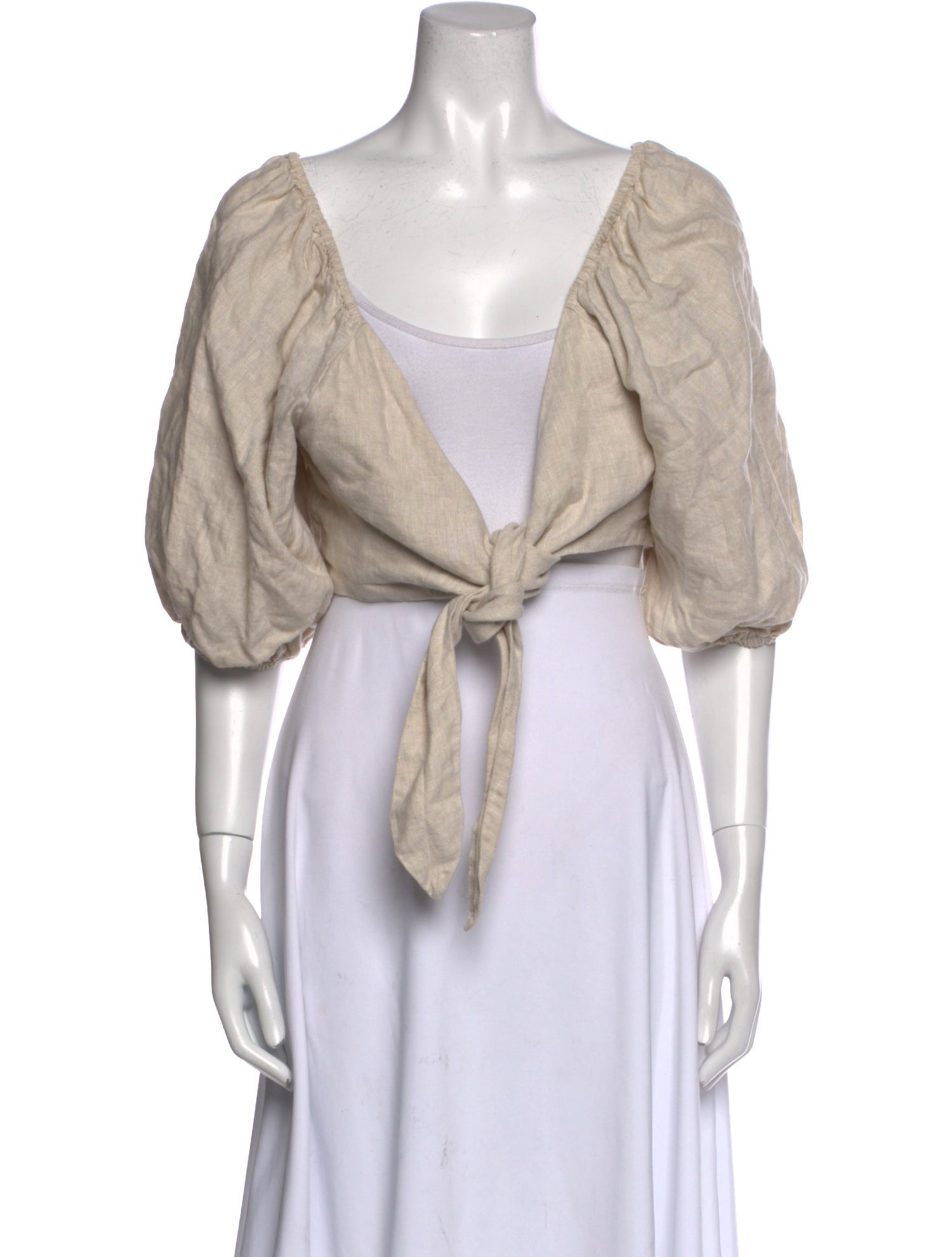 Posse Linen V-Neck Crop Top