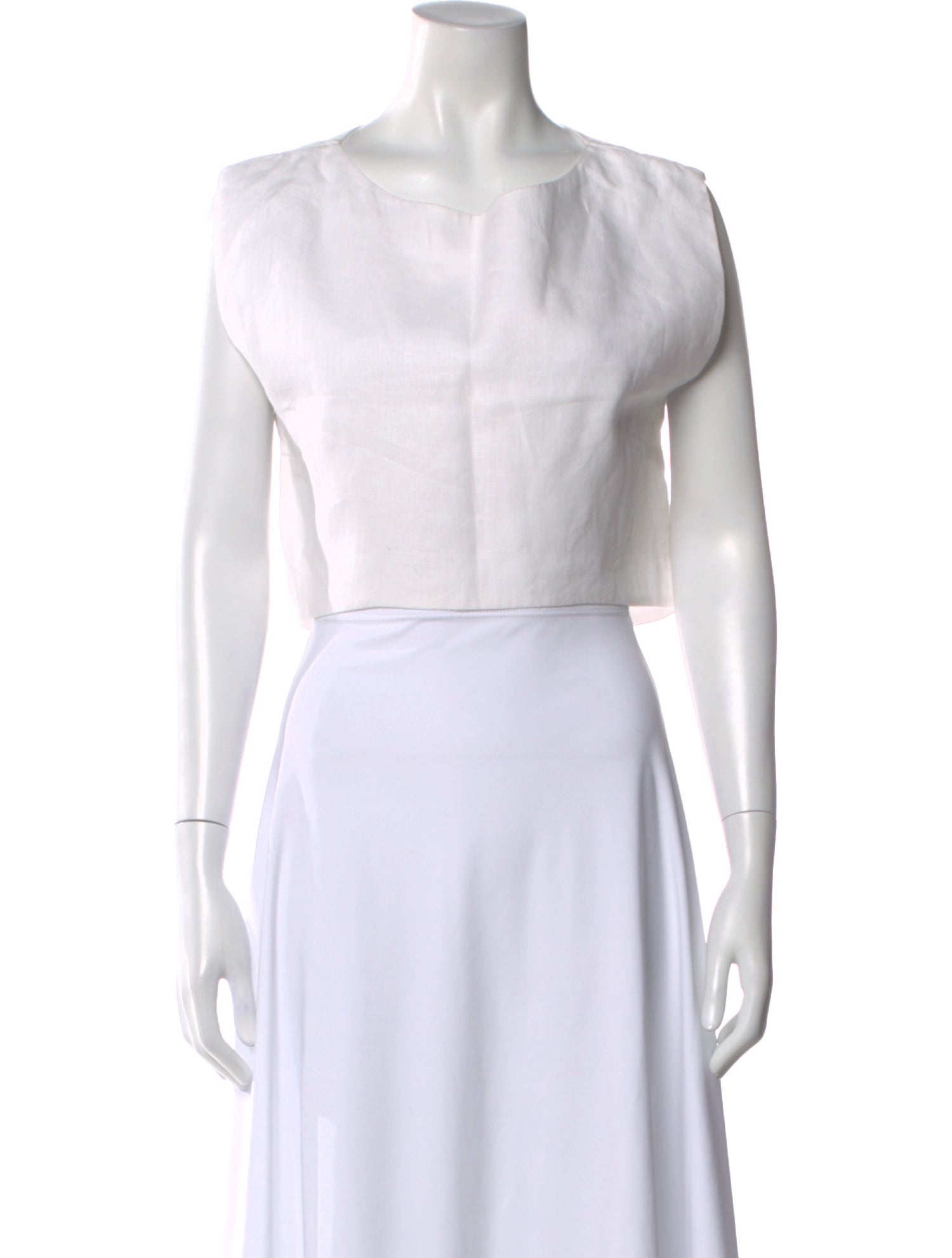 Posse Linen Crew Neck Crop Top