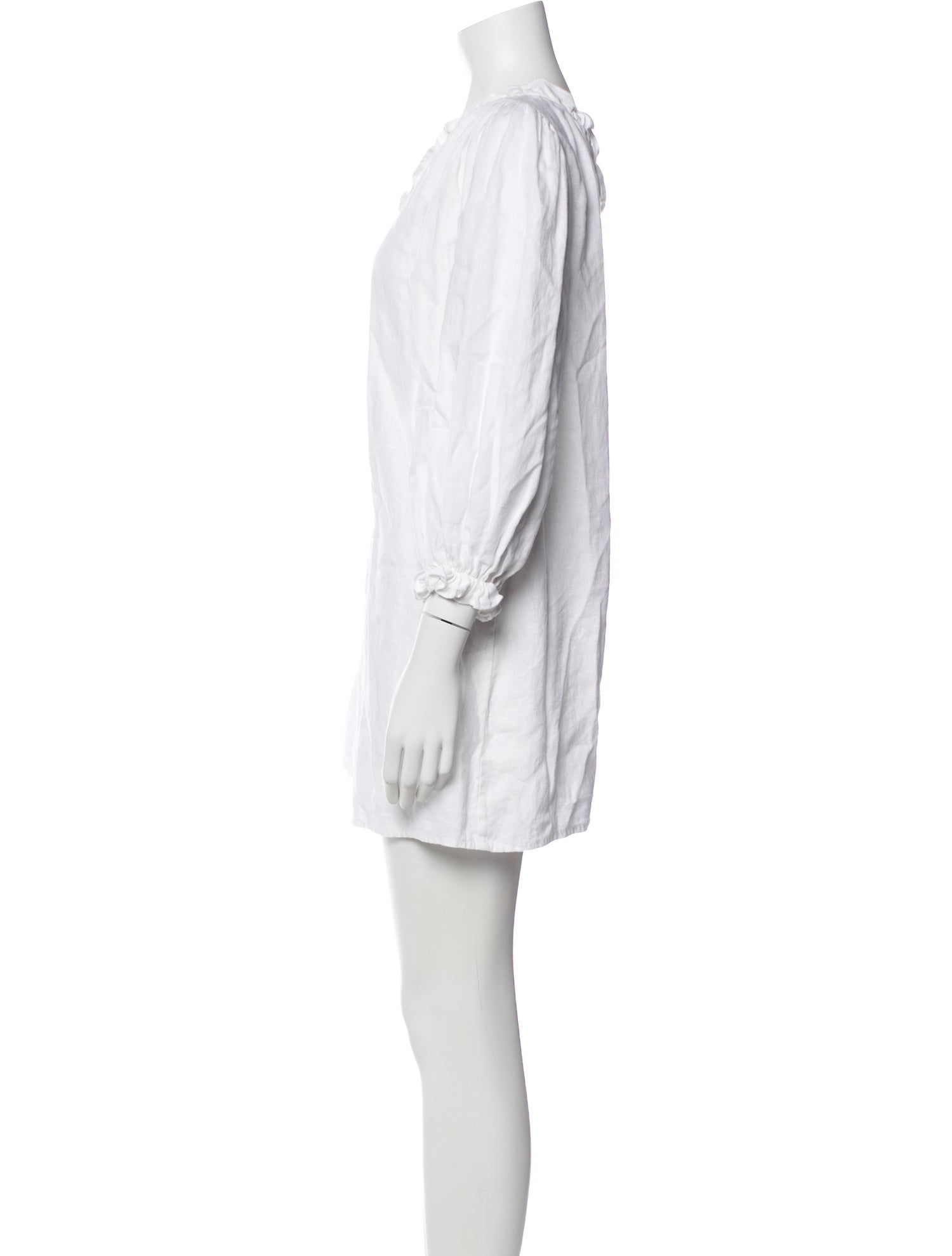 Posse Linen Mini Dress in White, Women's XS