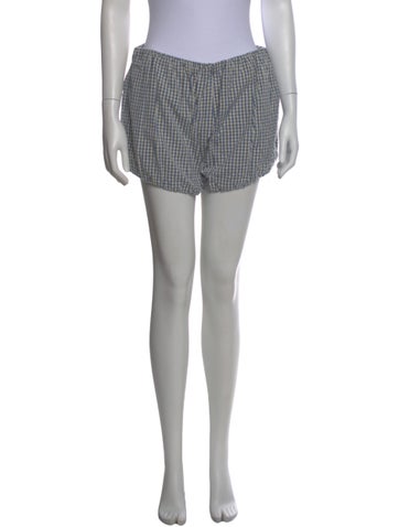 Pre-owned Posse Plaid Print Mini Shorts In Black