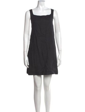 Pre-owned Posse Linen Mini Dress In Black