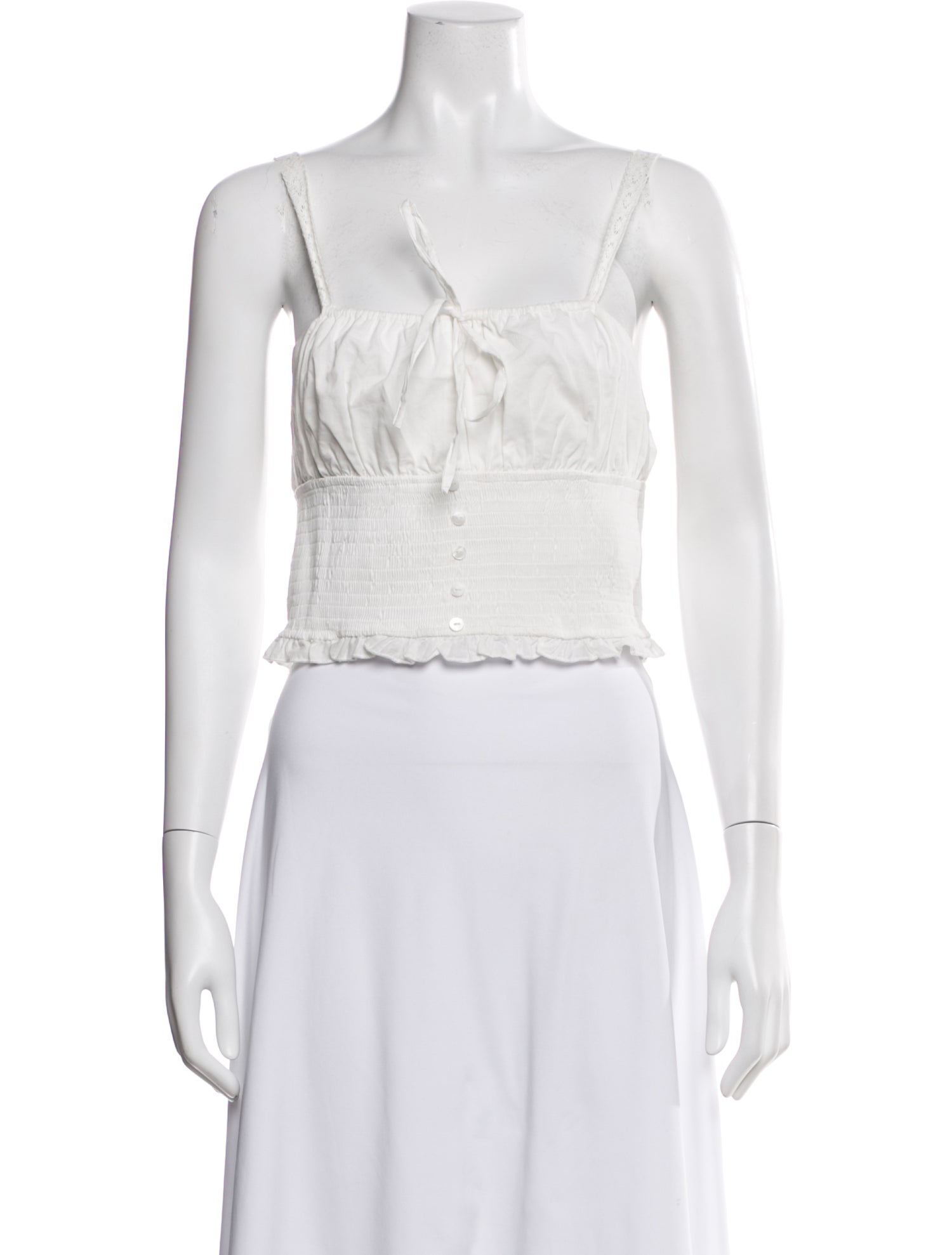 Posse Linen Square Neckline Crop Top