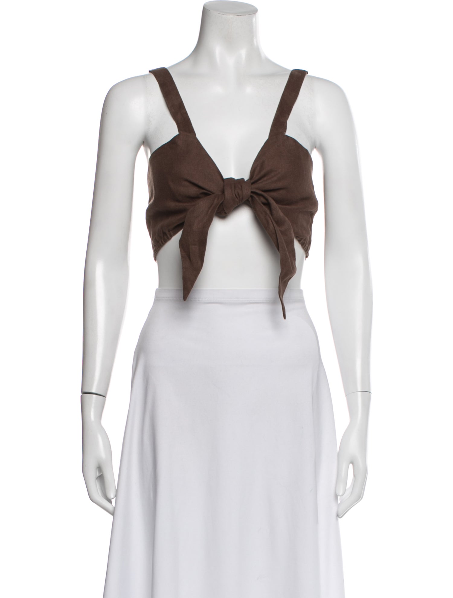 Posse Linen V-Neck Crop Top