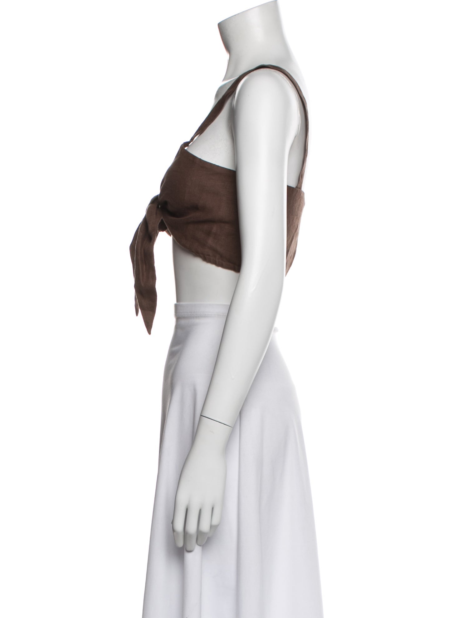 Posse Linen V-Neck Crop Top