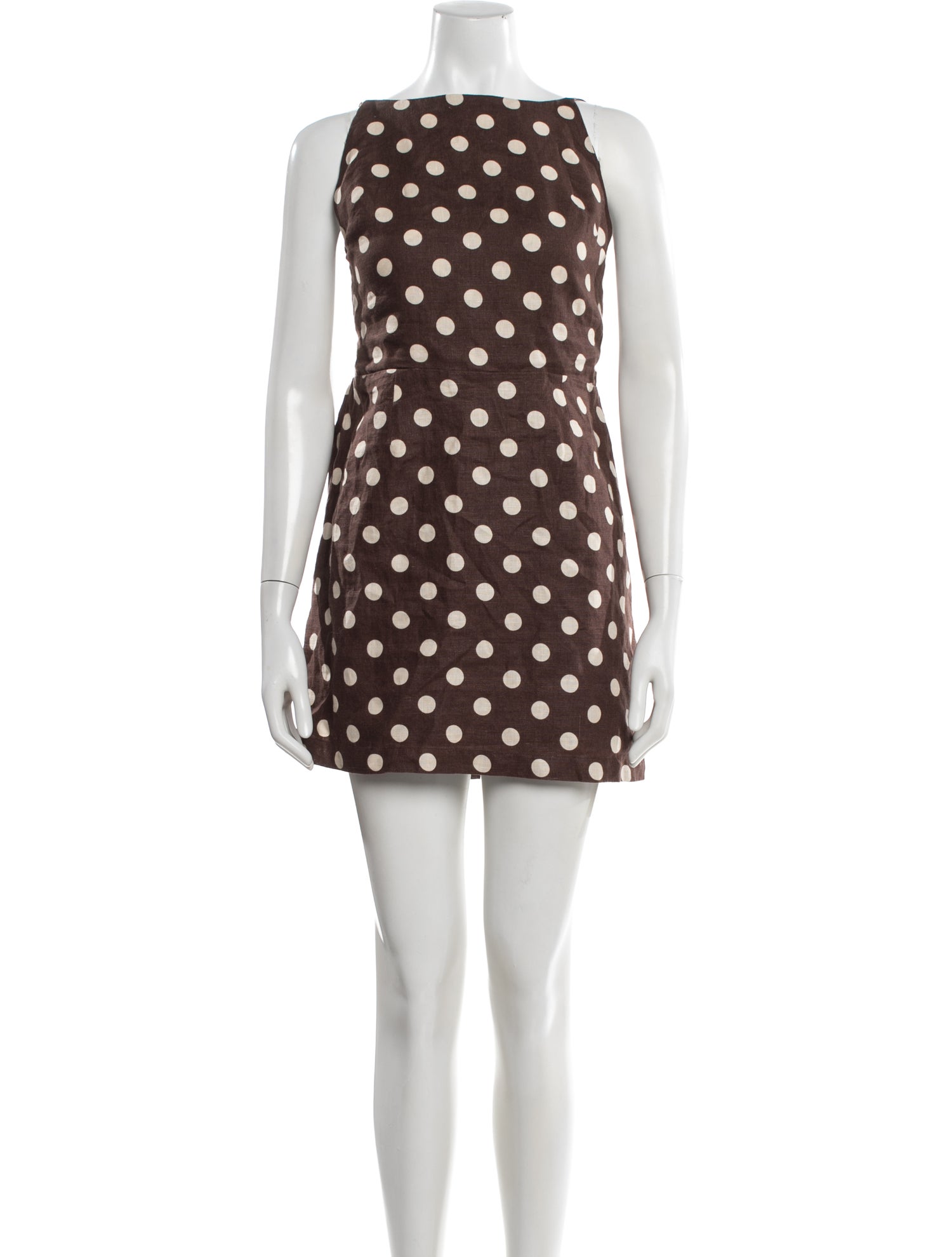 ralph lauren brown polka dot dress Brown Polka Ralph Lauren Polka Dot Lauren Ralph Lauren Women's Size 10 Sleeveless Midi Dress Brown