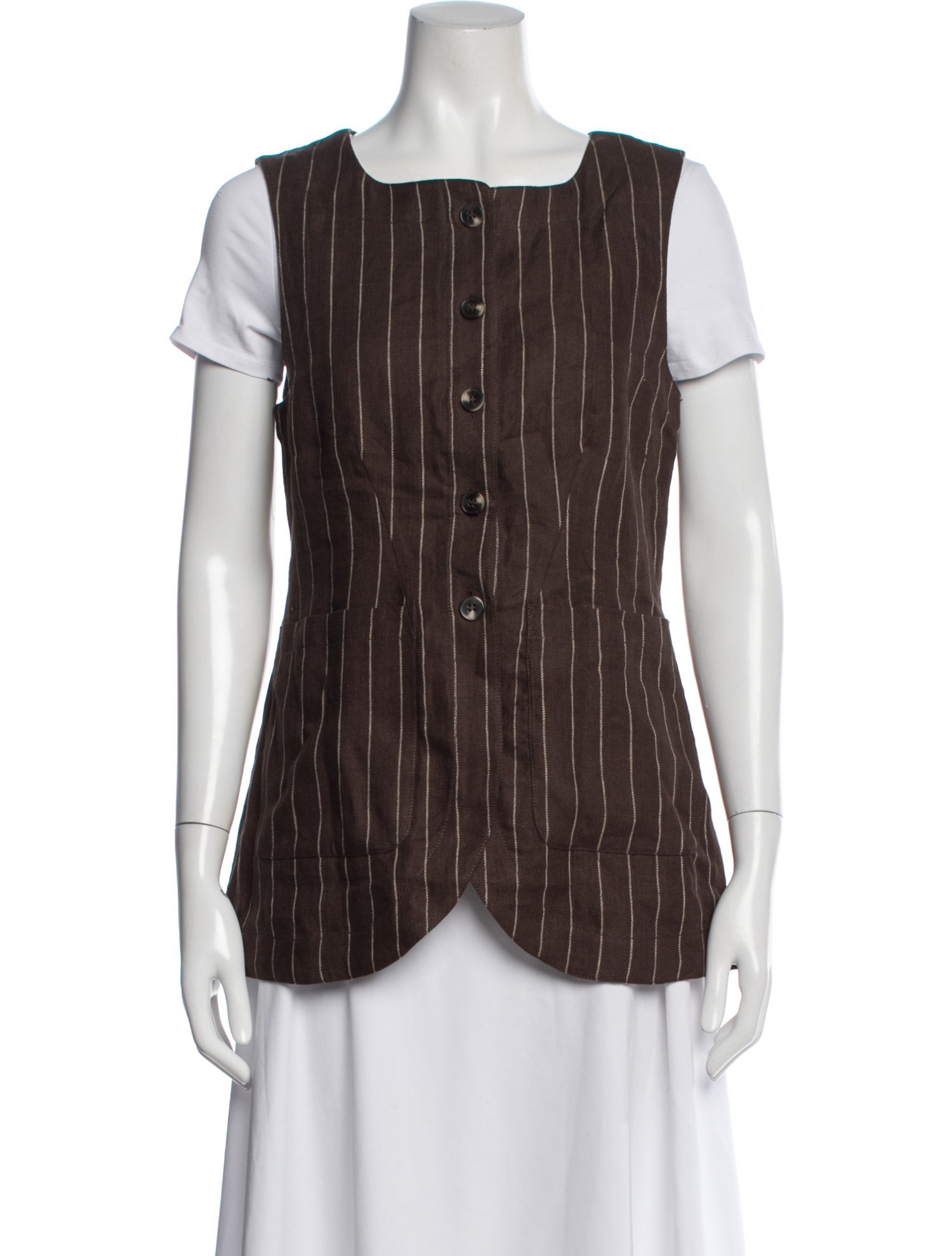 Posse Linen Striped Vest w/ Tags
