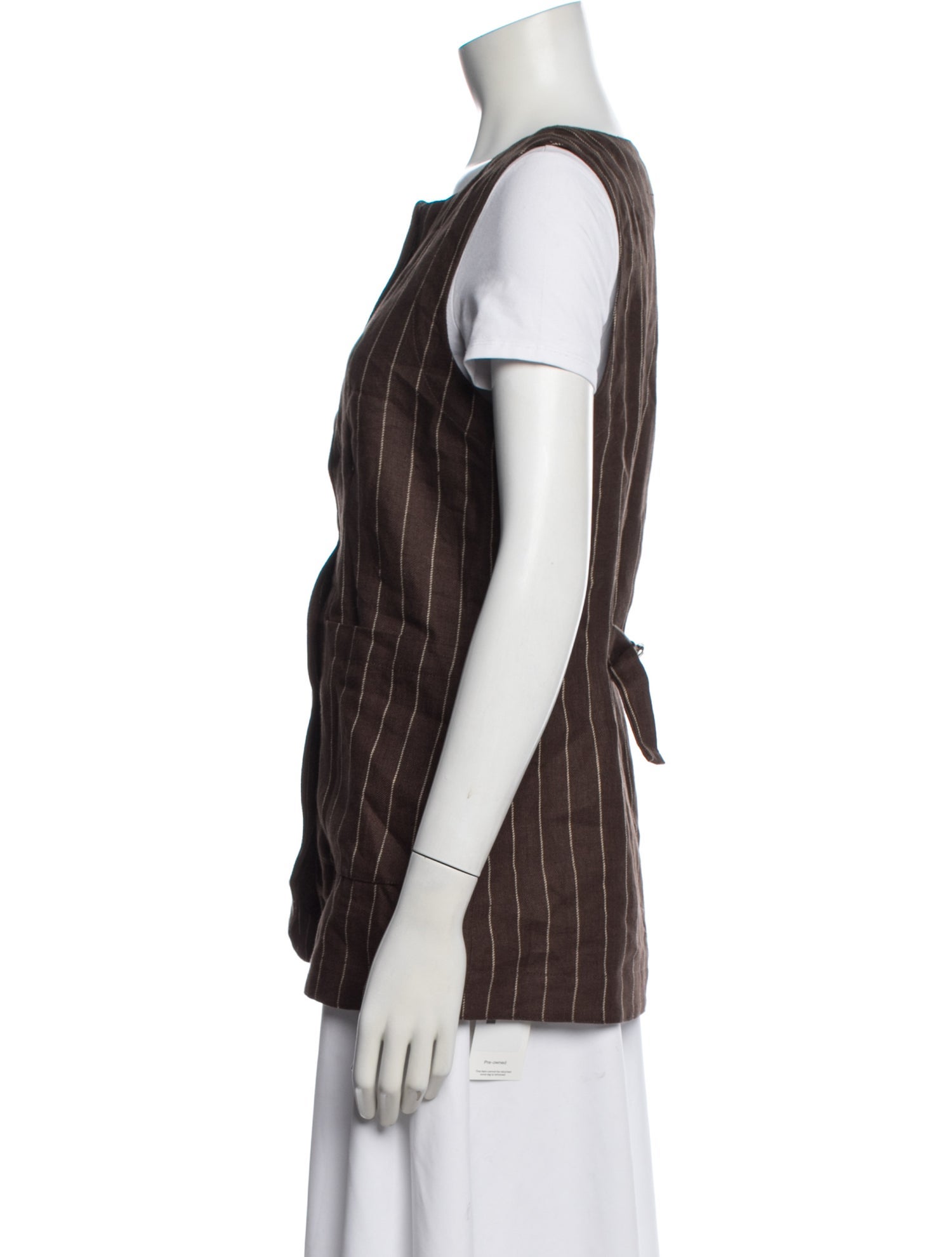 Posse Linen Striped Vest w/ Tags