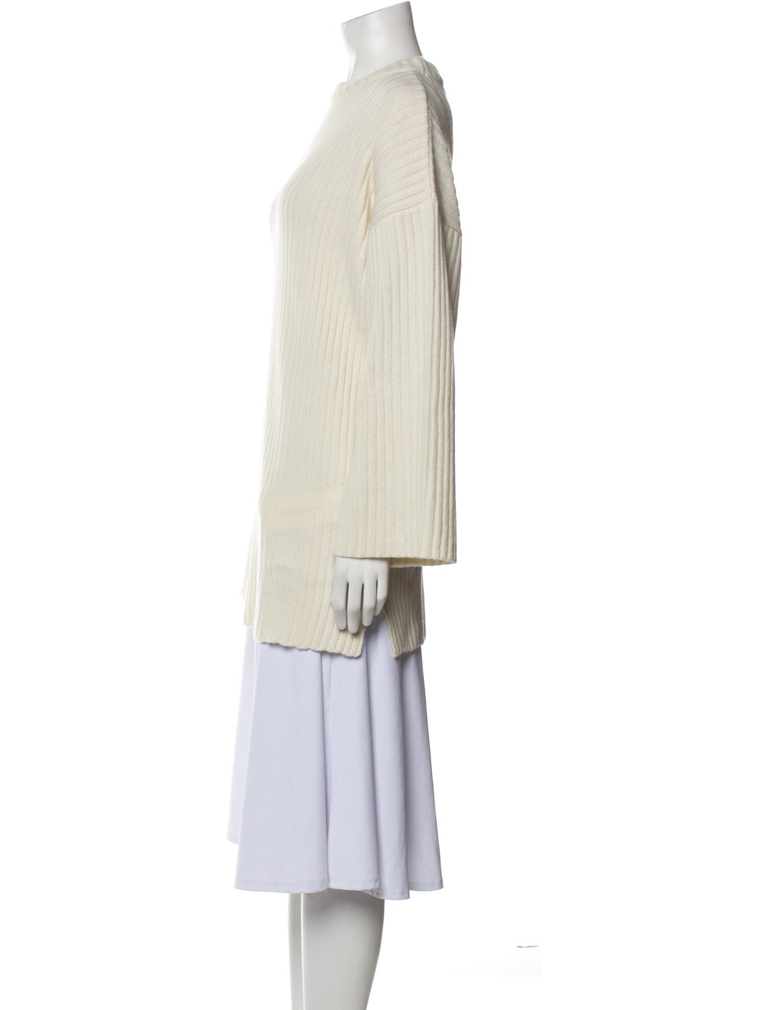 Piece of White Wool Crew Neck Sweater