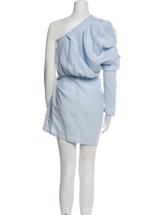 Piece of White Linen Midi Length Dress