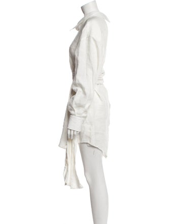Piece of White Linen Mini Dress