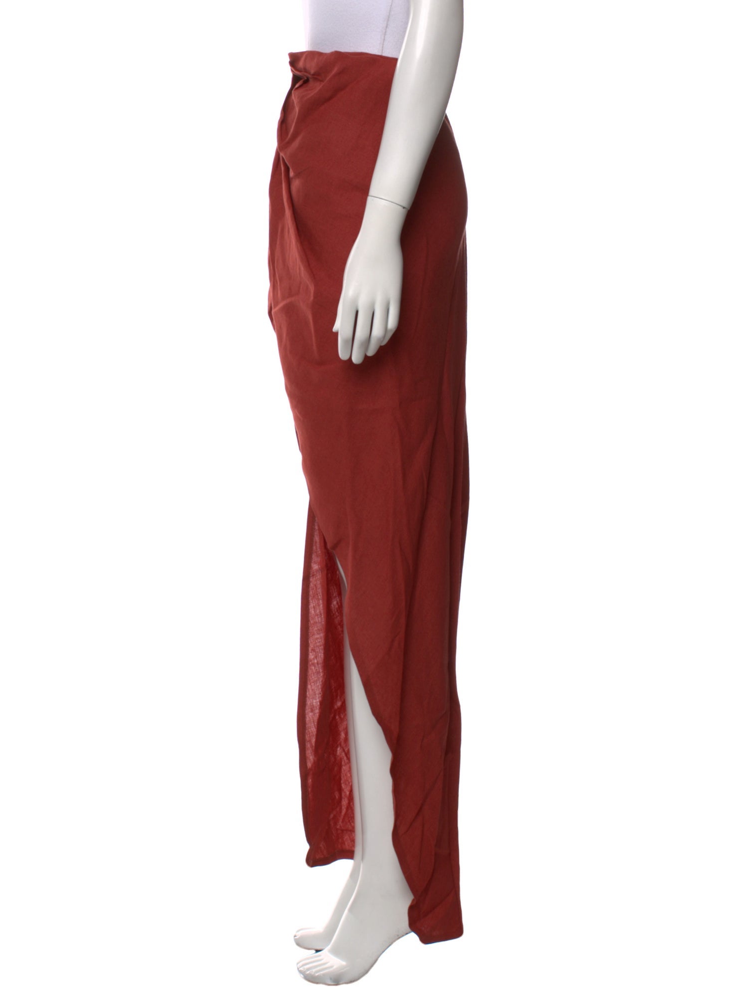 Piece of White Linen Long Skirt