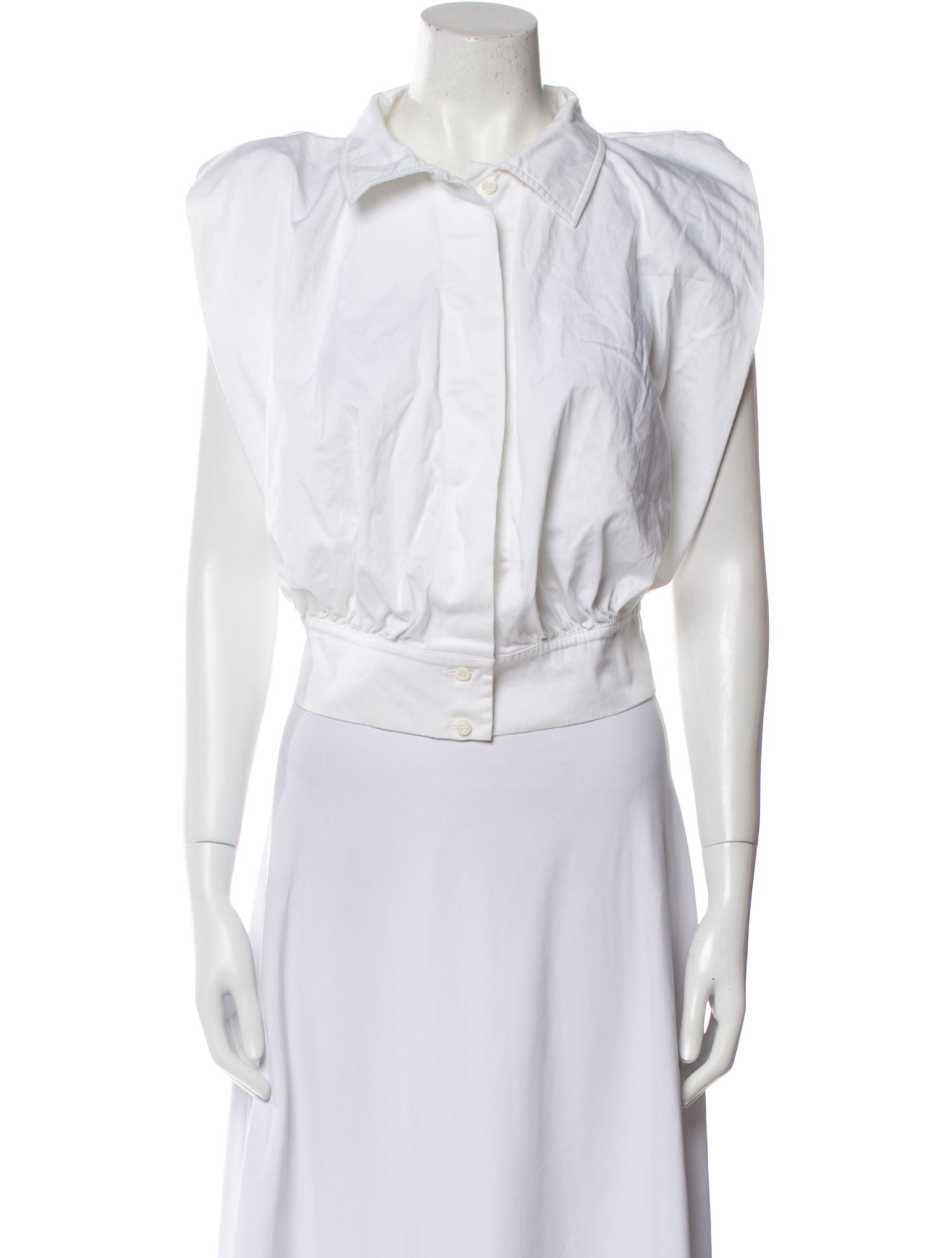 Piece of White Sleeveless Crop Top