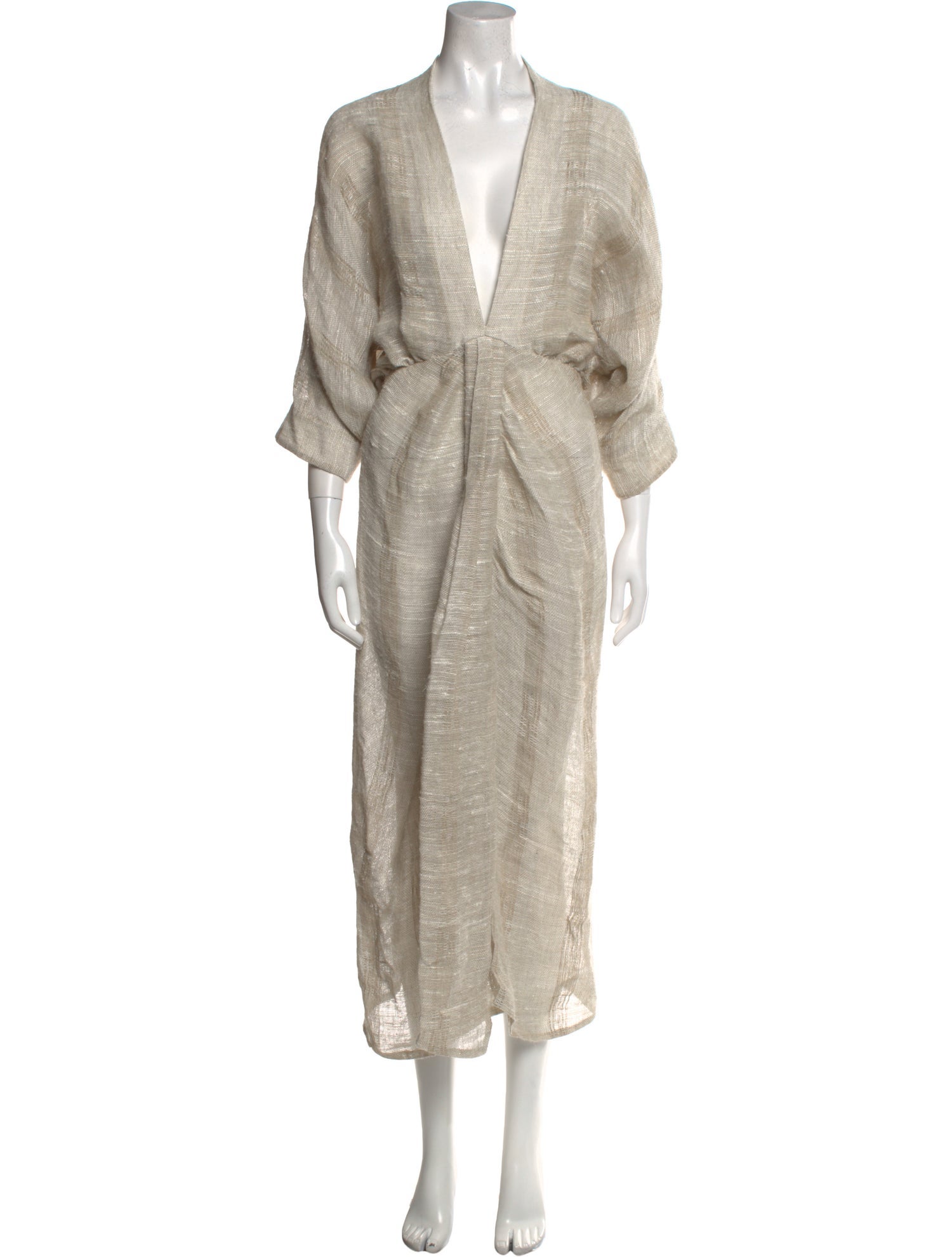 Piece of White Silk Long Dress