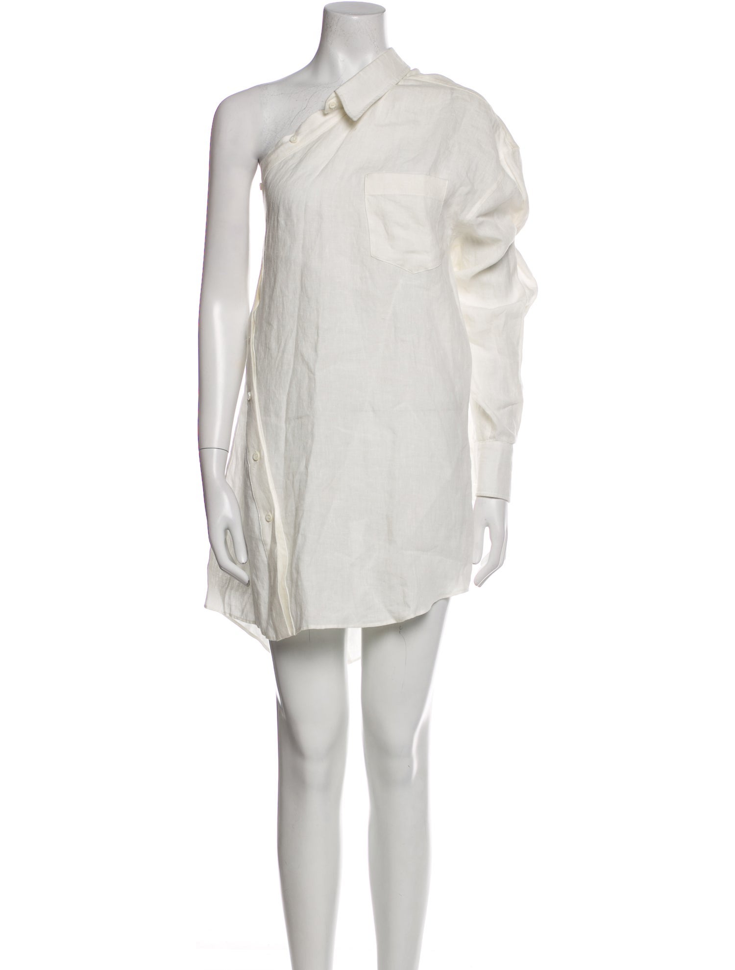 Piece of White Linen Mini Dress
