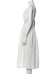 Piece of White Square Neckline Long Dress